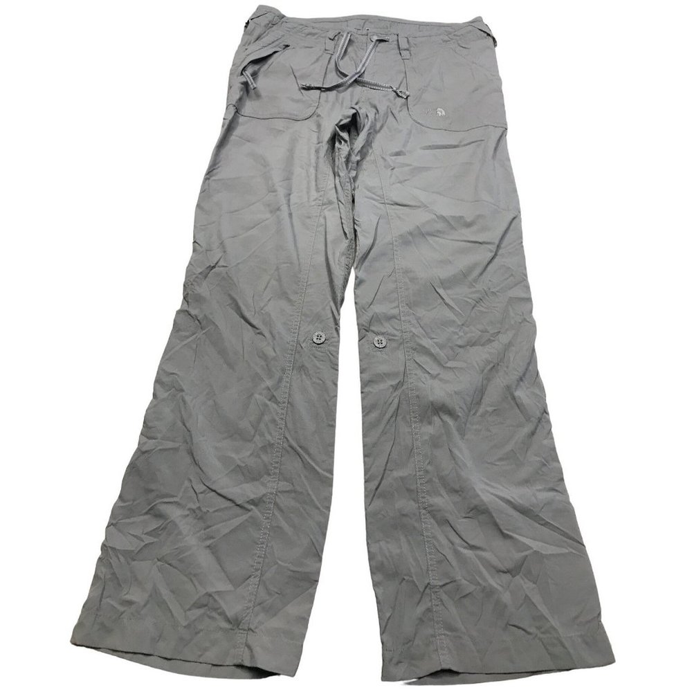 The North Face womens size 12 Regular gray Nylon pants slacks mid rise light